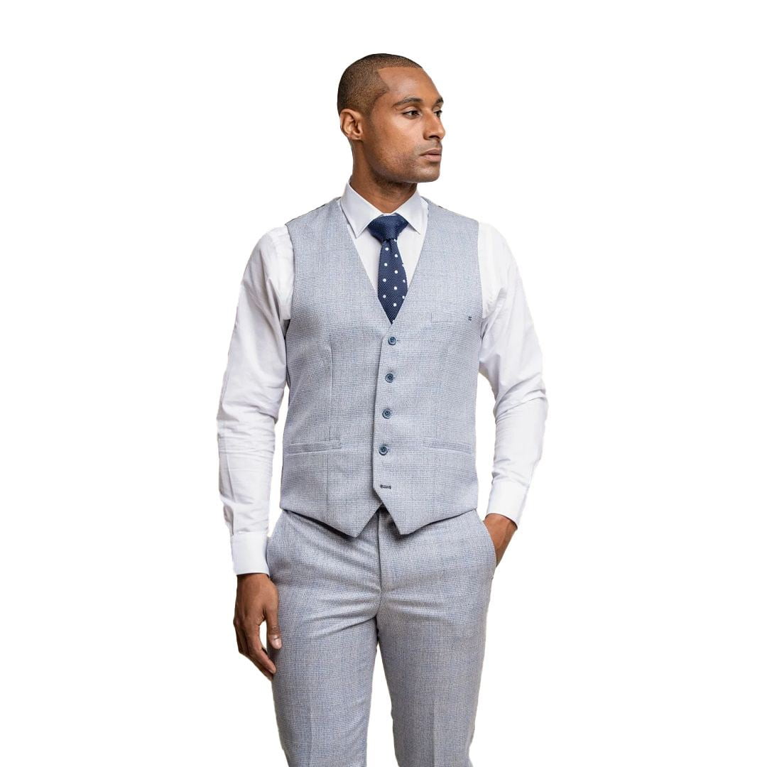 Sky blue waistcoat wedding clearance