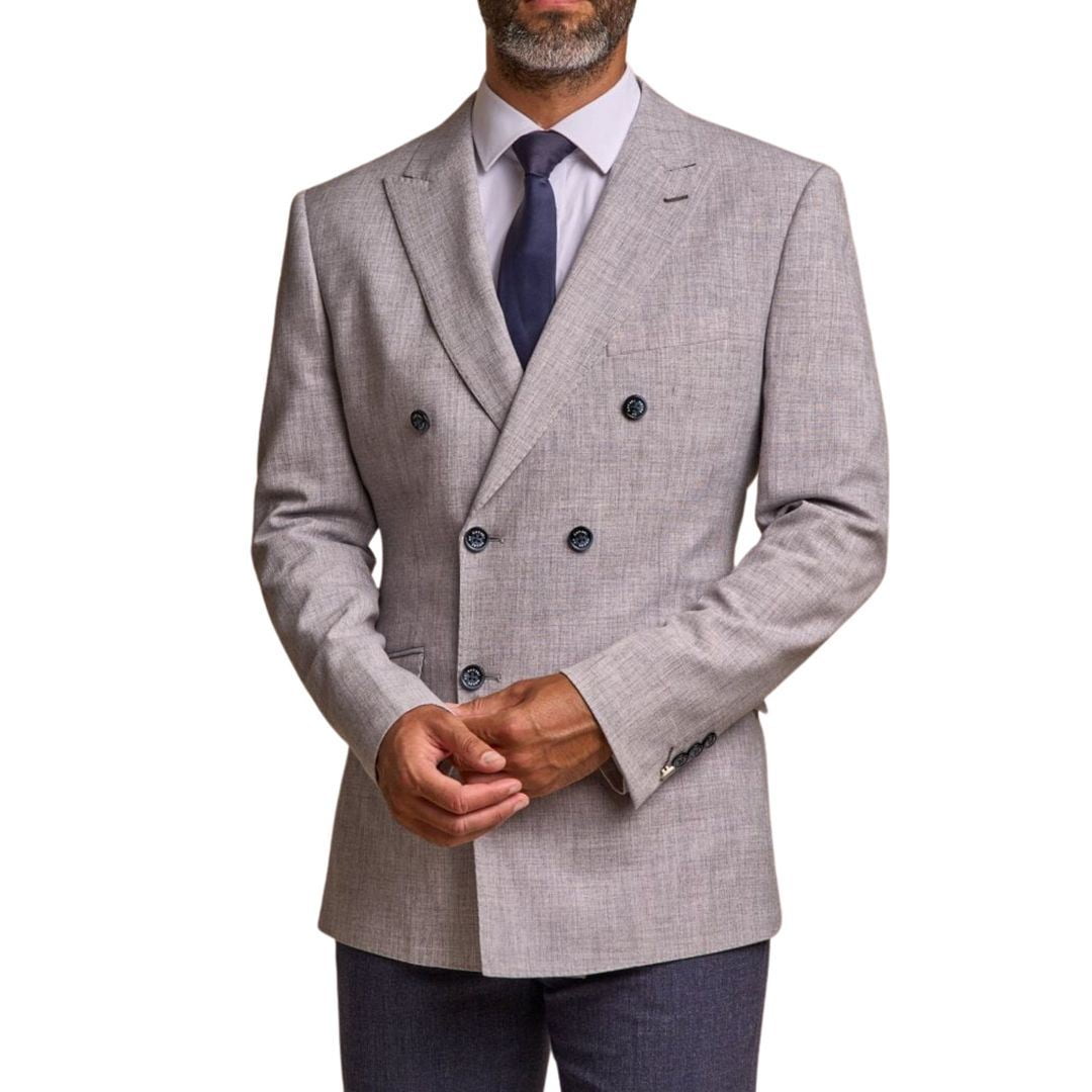 Elevate Your Style with the Grey Double Breasted Blazer for Men