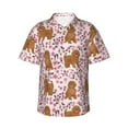 thumbnail image 1 of Cavapoo Dog Flower Men'S 3d Print Casual Button Down Shirts, Novelty Hawaiian Short Sleeves Xl, 1 of 7