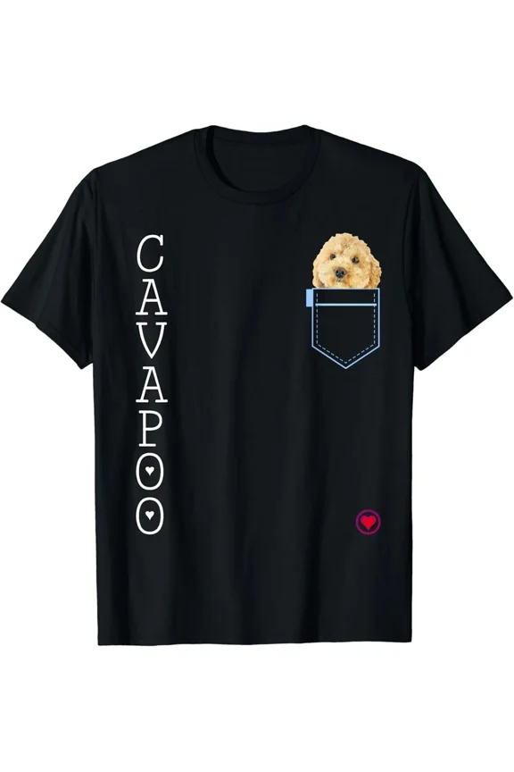 Cavapoo Dog Lover Gift Cute Pocket Cavapoo Mixed Poodle Puppy Unisex T-Shirt, S-5XL