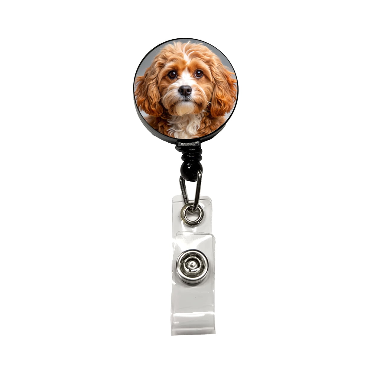 Cavapoo Dog Photo Retractable Reel ID Badge Key Card Name Tag Holder ...