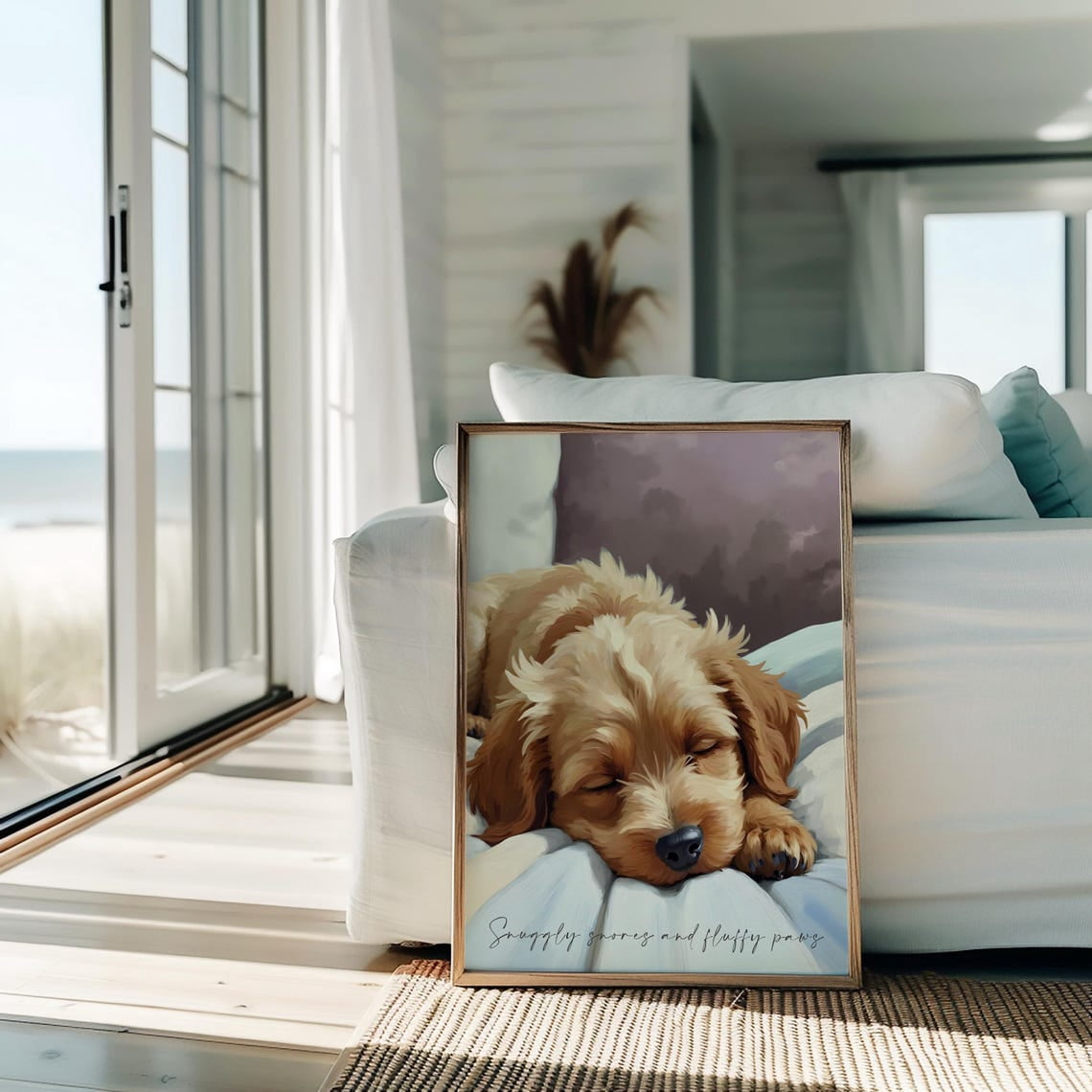 Cavapoo Dog Wall Art Print, Nature Inspired Living Room, Gallery Wall ...