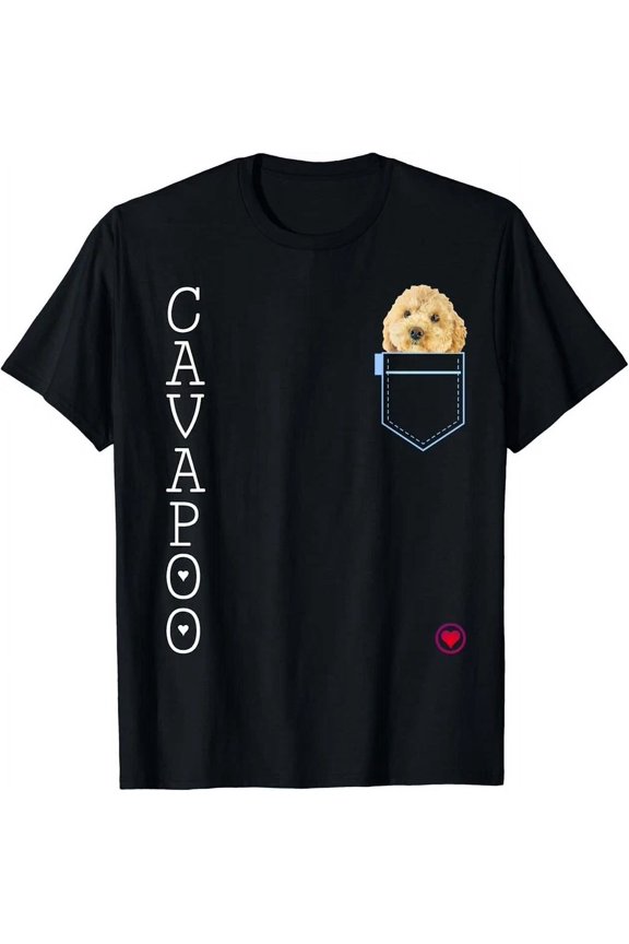 Cavapoo In Pocket Puppy Dog Lover Cute Poodle Cross Gift Unisex T-Shirt