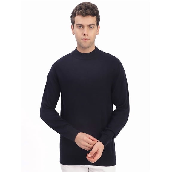Cavardi Casual Men’s Turtle Neck Sweater – Navy | M