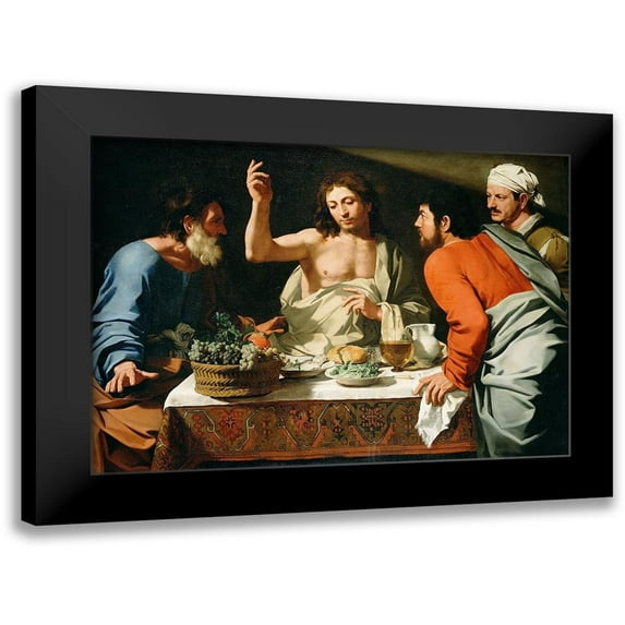 Cavarozzi, Bartolomeo 18x14 Black Modern Framed Museum Art Print Titled - The Supper at Emmaus