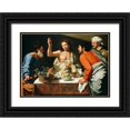 thumbnail image 1 of Cavarozzi, Bartolomeo 32x24 Black Ornate Wood Framed with Double Matting Museum Art Print Titled - The Supper at Emmaus, 1 of 4
