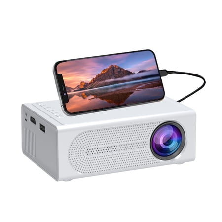 Cavatry Mini Projector, Smart Outdoor Portable, 1080p Hd Projection, Sync With Smartphone, Compatible With Tv Stick/Pc/Ps4
