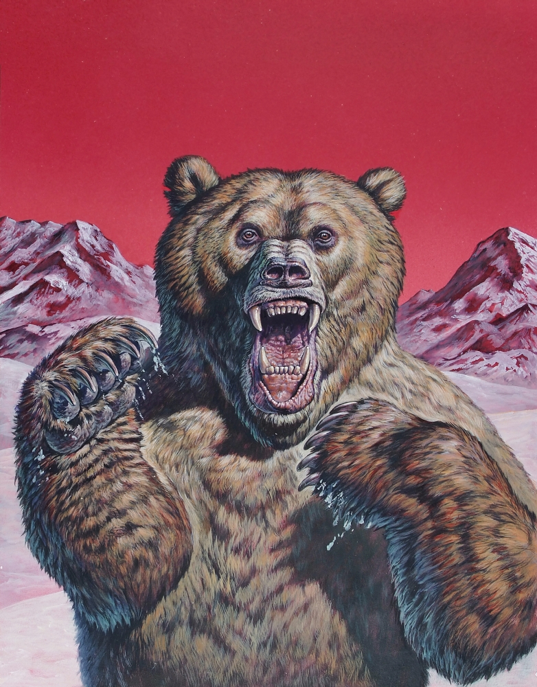 Cave Bear (Ursus spelaeus) Pleistocene Epoch Canvas Art - Mark HallettStocktrek Images (13 x 16)