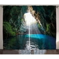 thumbnail image 1 of Ambesonne Cave Curtains 2 Panel Set, Melissani Lake Kefalonia, 108" x 84", Multicolor, 1 of 3