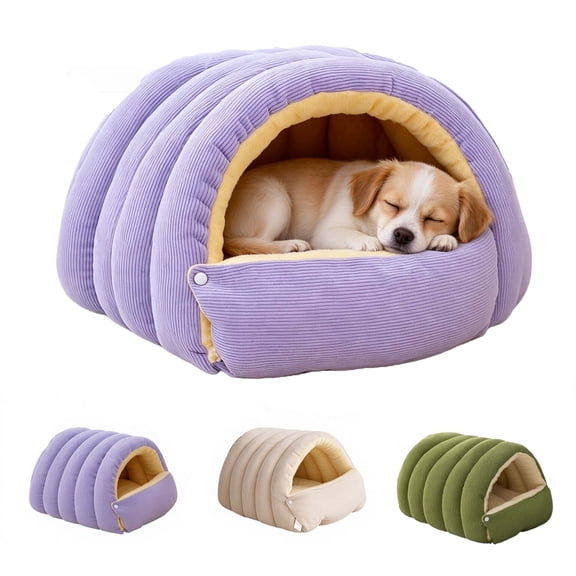 Cave Dog Bed, Indoor Cat Bed Cave Style Cozy Hideaway with Removable Washable Cover & Anti‑Slip Base Pet Nest for Cats and Dogs