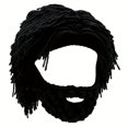 thumbnail image 1 of Cave Dwellers Wig Hat Handmade Knitted Beanie for Men Women, Funny Novelty Winter Hat with Beard for Adults, Warm Fleece Lined Costume Party Christmas Gifts, 1 of 2