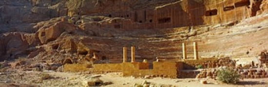 Cave Dwellings Petra Jordan Canvas Art - Panoramic Images (36 x 12)