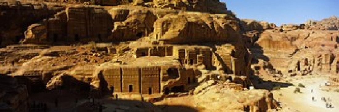 Cave Dwellings Petra Jordan Canvas Art - Panoramic Images (36 x 12)