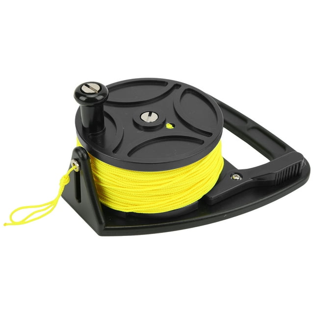 Cave Exploration Black Diving Reel Finger Spool with Yellow Wire Anchor
