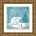 thumbnail image 1 of Cave, Joanne 12x12 Gold Ornate Wood Framed with Double Matting Museum Art Print Titled - Polar Bear Christmas, 1 of 4