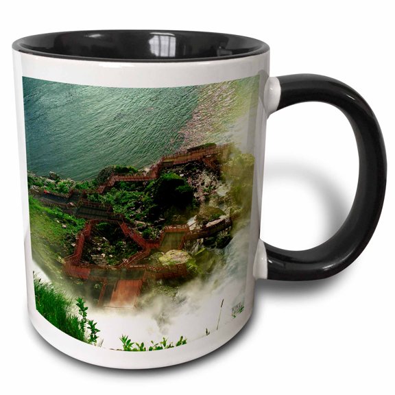 3drose, Cave of the Winds Brings People to Travel to the Journey Under the Falls at Hurricane Deck, 11oz Two-tone Black Mug