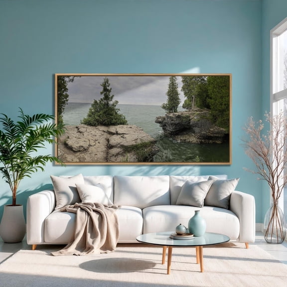 Cave Point Park Print Door County Wisconsin Nature Art Poster Decor For Living Room Bedroom, Unframed Poster Size 24x36