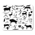 thumbnail image 1 of Cave Rock Drawings Black Petroglyph on Caveman Age Ancient Mousepad Mouse Pad Mouse Mat 9x10 inch, 1 of 3