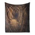 thumbnail image 1 of Cave Soft Flannel Fleece Throw Blanket, Geologic Formation in Digital Painting Style Subterranean Tunnel with a Gate, Cozy Plush for Indoor and Outdoor Use, 60" x 80", Pale Brown, by Ambesonne, 1 of 5