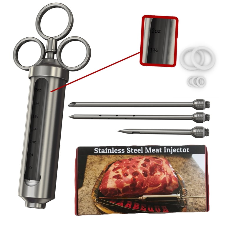 Meat Injector Kit 304 Stainless Steel Meat Marinade Injector Kit - 2oz ...