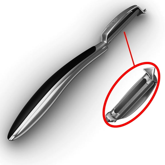 Cave Tools Vegetable Peeler Julienne Swivel - Stainless Steel Blades - Non Slip Grip - Dishwasher Safe