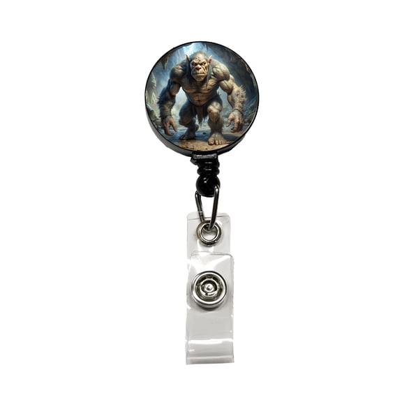 Cave Troll Fantasy Monster Retractable Reel ID Badge Key Card Name Tag Holder with Clip