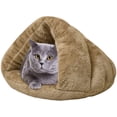 thumbnail image 1 of Cave Ultrasoft Plush Cat Bed with Large Hood, Round Burrowing Comfortable Self Warming Cozy Sleeping Cat Bed with Waterproof, 1 of 5