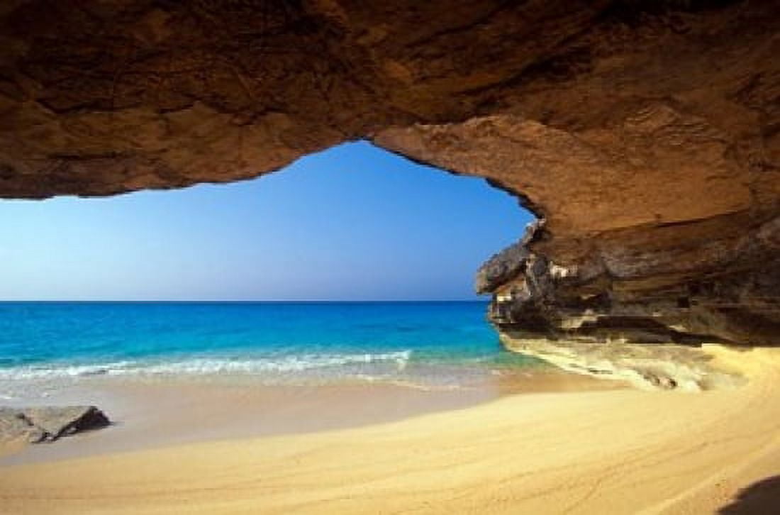Cave at French Bay San Salvador Island Bahamas Canvas Art - Greg Johnston DanitaDelimont (39 x 26)