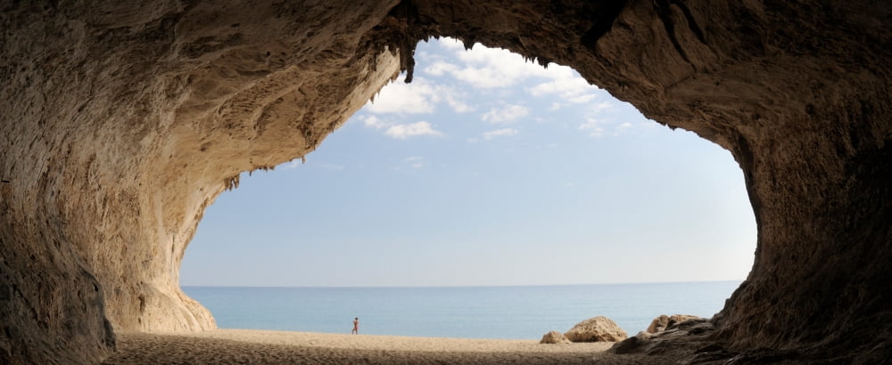 Cave on the Cala Luna Beach Cala Gonone Nuoro Sardinia Italy Canvas Art - Panoramic Images (36 x 12)