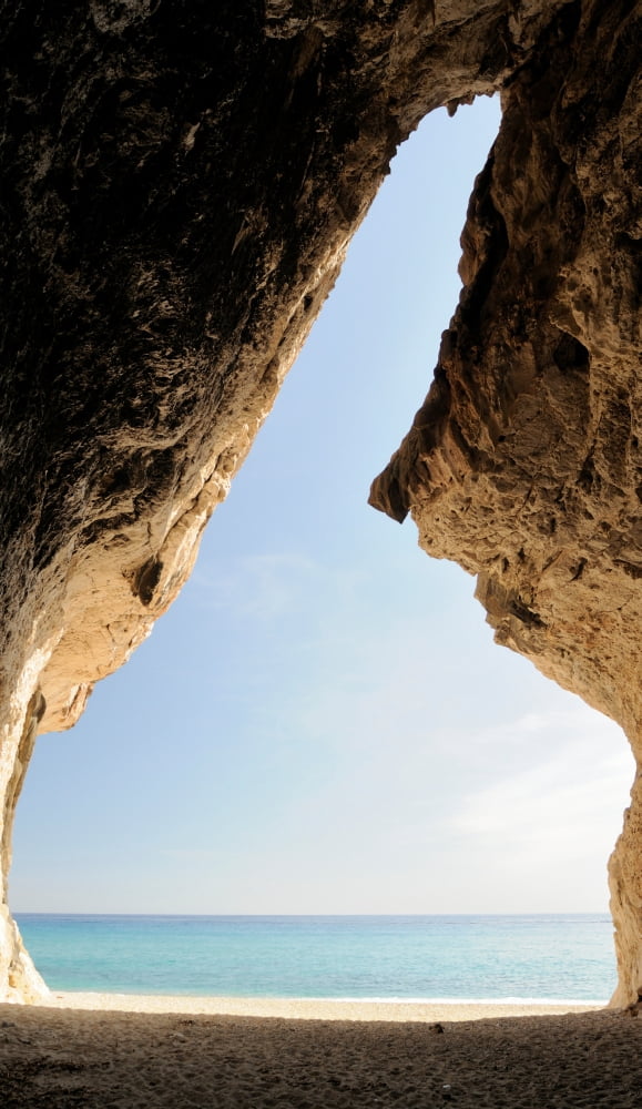 Cave on the Cala Luna Beach Cala Gonone Nuoro Sardinia Italy Canvas Art - Panoramic Images (40 x 24)