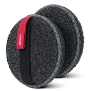 CAVEEM Round Body Scrubber, Reusable Shower Sponge for Deep Exfoliation - 2-Pack Dark Gray