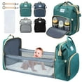thumbnail image 1 of Caveen 3-in-1 Diaper Bag Backpack Waterproof with Changing Pad, Green, 1 of 11