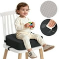 thumbnail image 1 of Toddler Booster Seat for Dining Table, Caveen Waterproof Booster Seat for Kitchen Chair, with Adjustable Straps, Portable Increasing Cushion at Home or Going Out, Non-Slip, Black, 1 of 8