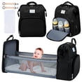 thumbnail image 1 of Diaper Bag Backpack, Novashion Multifunction 3 in 1 Waterproof Travel Back Pack, Baby Changing Bags with Changing Pad, Stroller Straps, Unisex, Black, 1 of 9