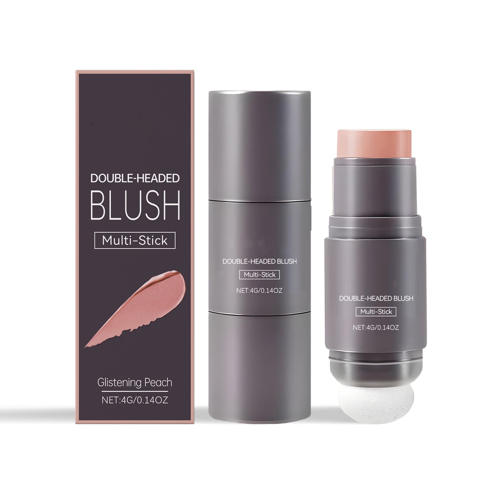 Caveitl Blush for Cheeks,Doubleended Blush Stick Easy To Color Natural