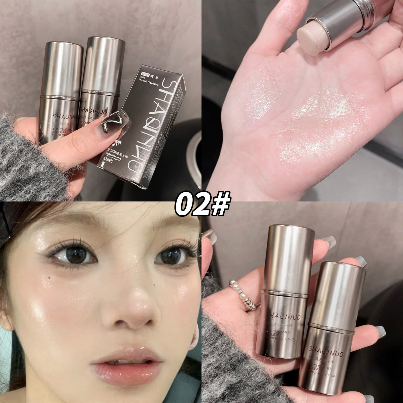 Caveitl Blush for Cheeks,Highlight Stick Blush Stick Makeup Stick Multi