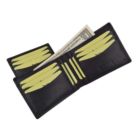 Cavelio Genuine High Quality Leather Mens Bifold Wallet with Removable ID Card Holder 730534 (C)