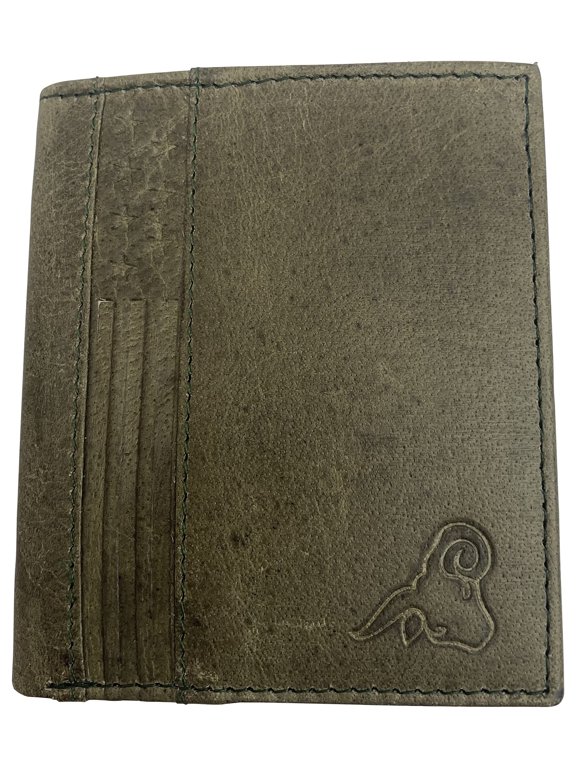 Genuine Leather Bifold Flap Up Men Wallets RFID Blocking USA Series 51HU GREEN