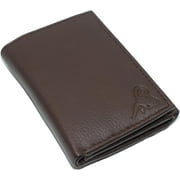 Cavelio Genuine Leather Mens RFID Blocking Slim Trifold Wallet Back ID Window with Gift Box Brown