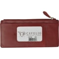 thumbnail image 1 of Cavelio Leather Thin Vertical Stacker Card Case Wallet with ID Window Burgundy, 1 of 3