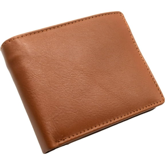 Cavelio Mens RFID Blocking Bifold Wallet Soft Genuine Leather  Secure and Durable Billfold with Gift Box for Men Tan