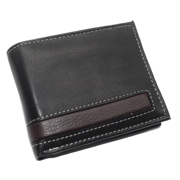 Cavelio RFID Real Leather Wallets for Men - Bifold Removable ID Holder Men's Wallet with Gift Box Black