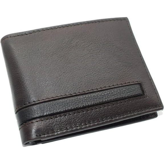 Cavelio RFID Real Leather Wallets for Men - Bifold Removable ID Holder Men's Wallet with Gift Box Brown