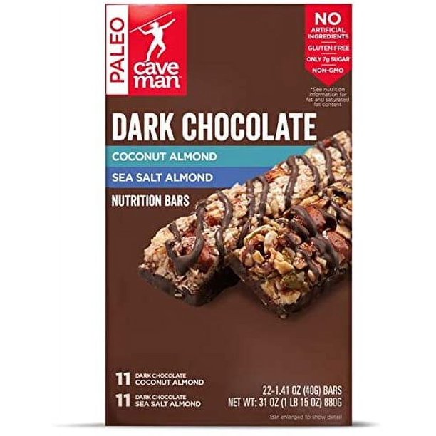 Caveman Dark Chocolate Coconut Almond & Sea Salt Almond 22 Ct.