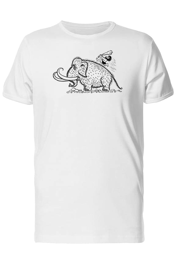 Caveman With Bone Staff B&w Tee Men's -Image by Shutterstock
