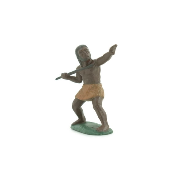 Caveman with Spear, Prehistoric, Educational, Realistic, Hand Painted, Diorama Figure, Lifelike Rubber Model, Gift, 2 inches tall. F3142 B224
