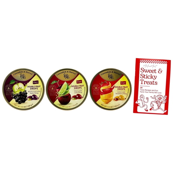 Cavendish Fruit Drop Hard Candy Variety 3-Pack with MerlinsMart Zine