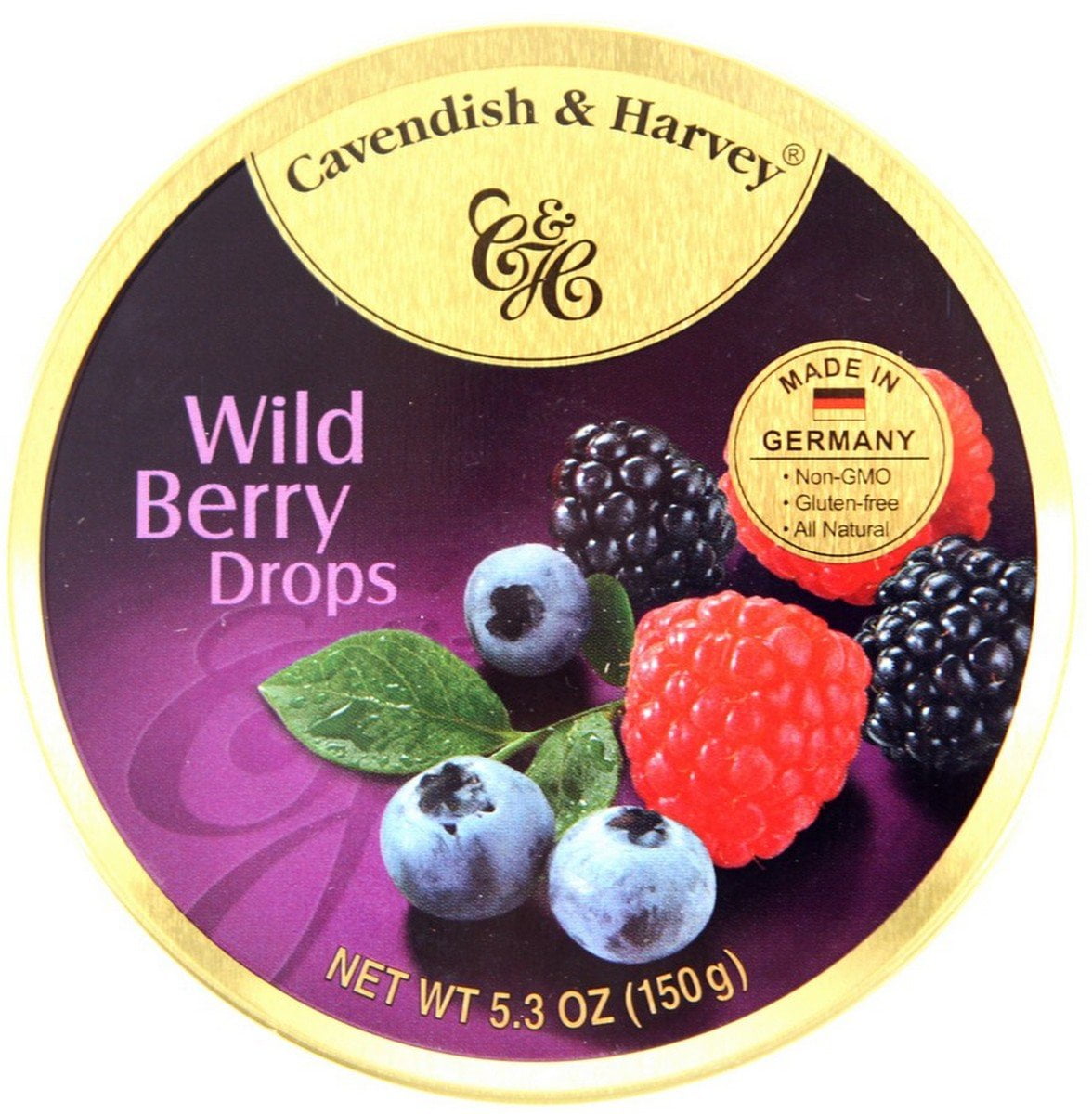 Cavendish & Harvey | Wild Berry Hard Candy Drops | 5.3 Ounce Tin - 4 Pack