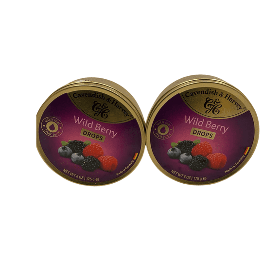 Cavendish and Harvey Wild Berry Drops Hard Candy with Real Fruit Juice 6 oz 2 Pack