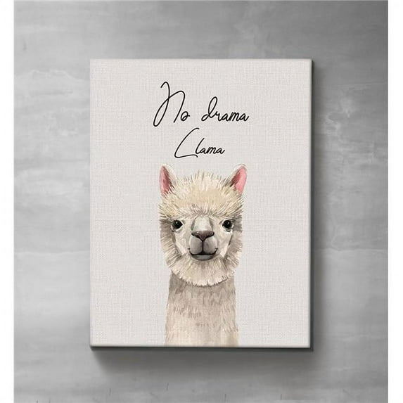 Cavepop Canvas Print Wall Art - No Drama Llama 18" x 24"